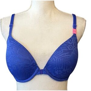 NWT‎ Victoria’s Secret PINK Lace Push Up Strappy Back Bra SZ 34D in Blue